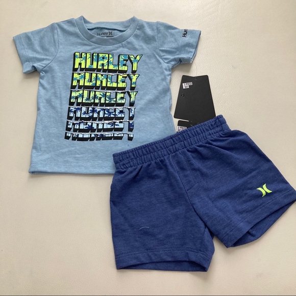 Hurley baby boy neon shorts set 2264 - Picture 4 of 5